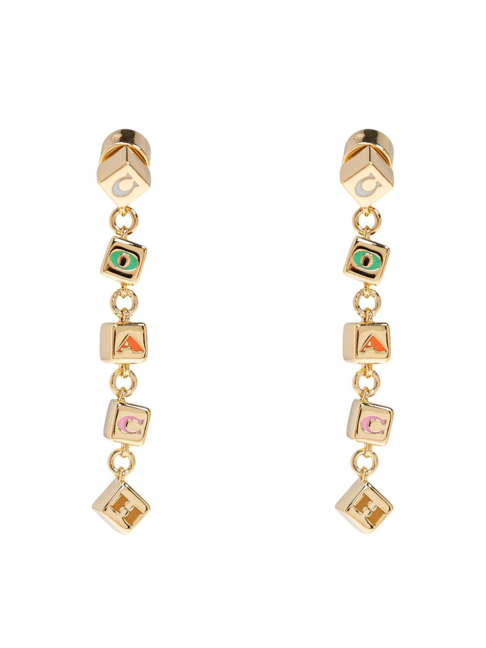 letter-charm earrings - 4