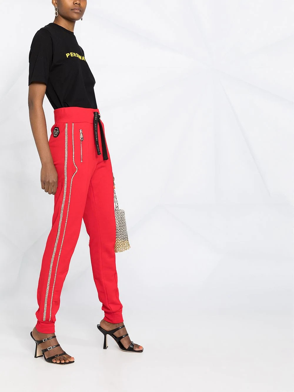 crystal-embellished strip trackpants - 4