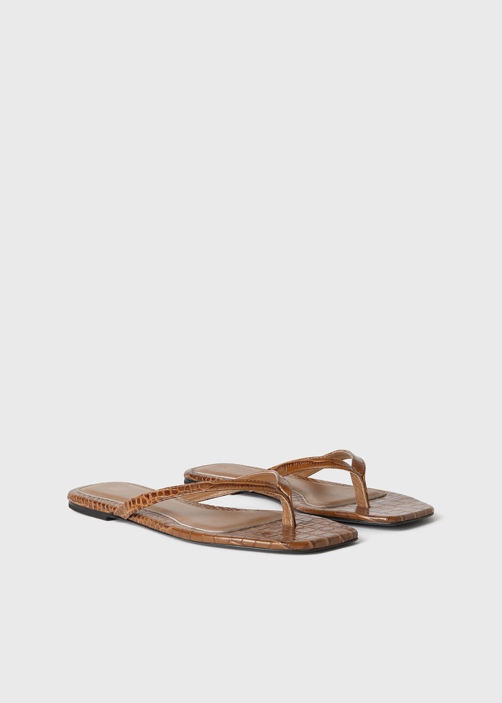 The Flip-Flop Flat caramel croco - 4