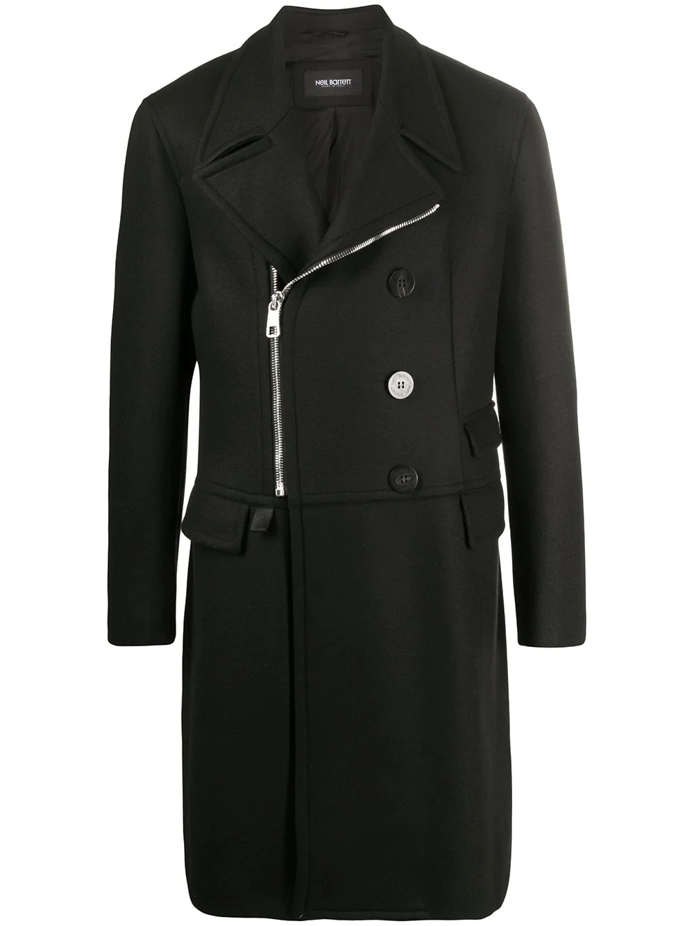 zip-up long-sleeved coat - 1