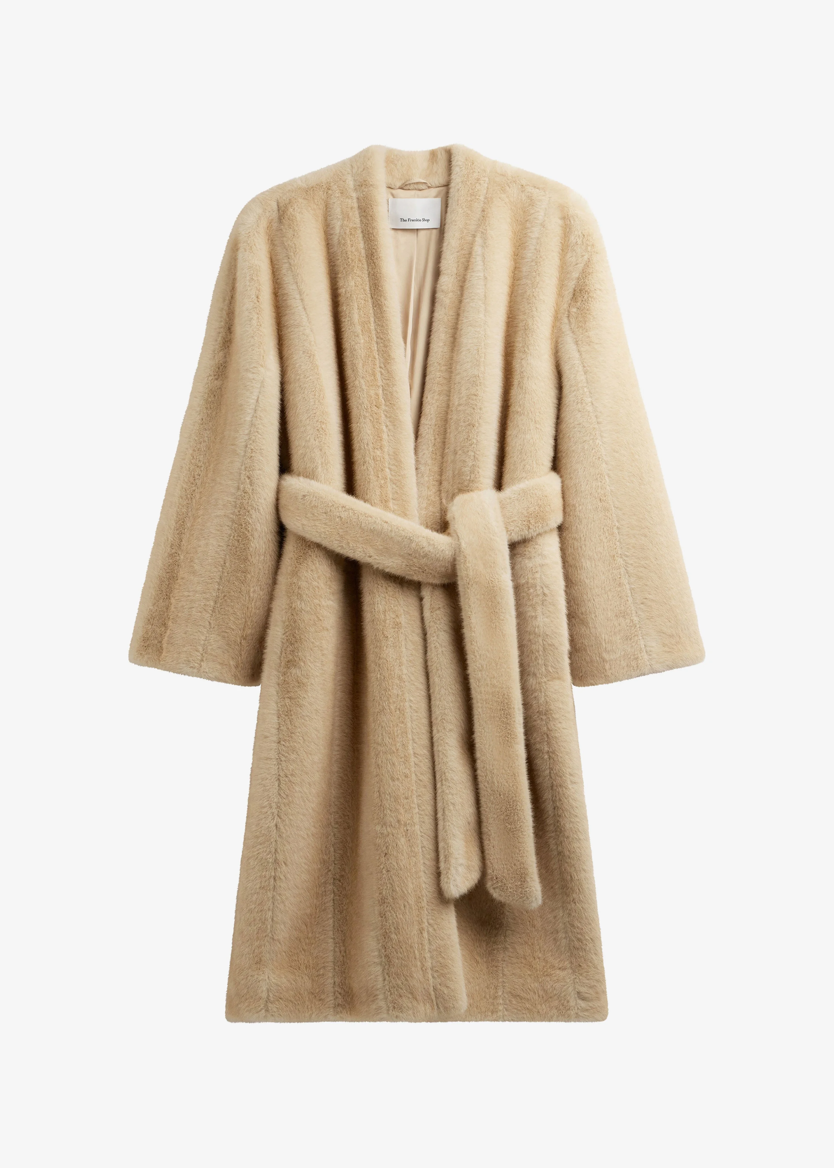 Destiny Padded Faux Fur Coat - Beige - 1