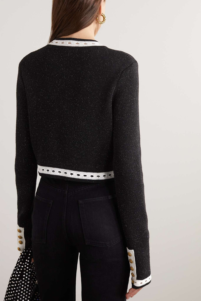 Cropped metallic knitted cardigan 3