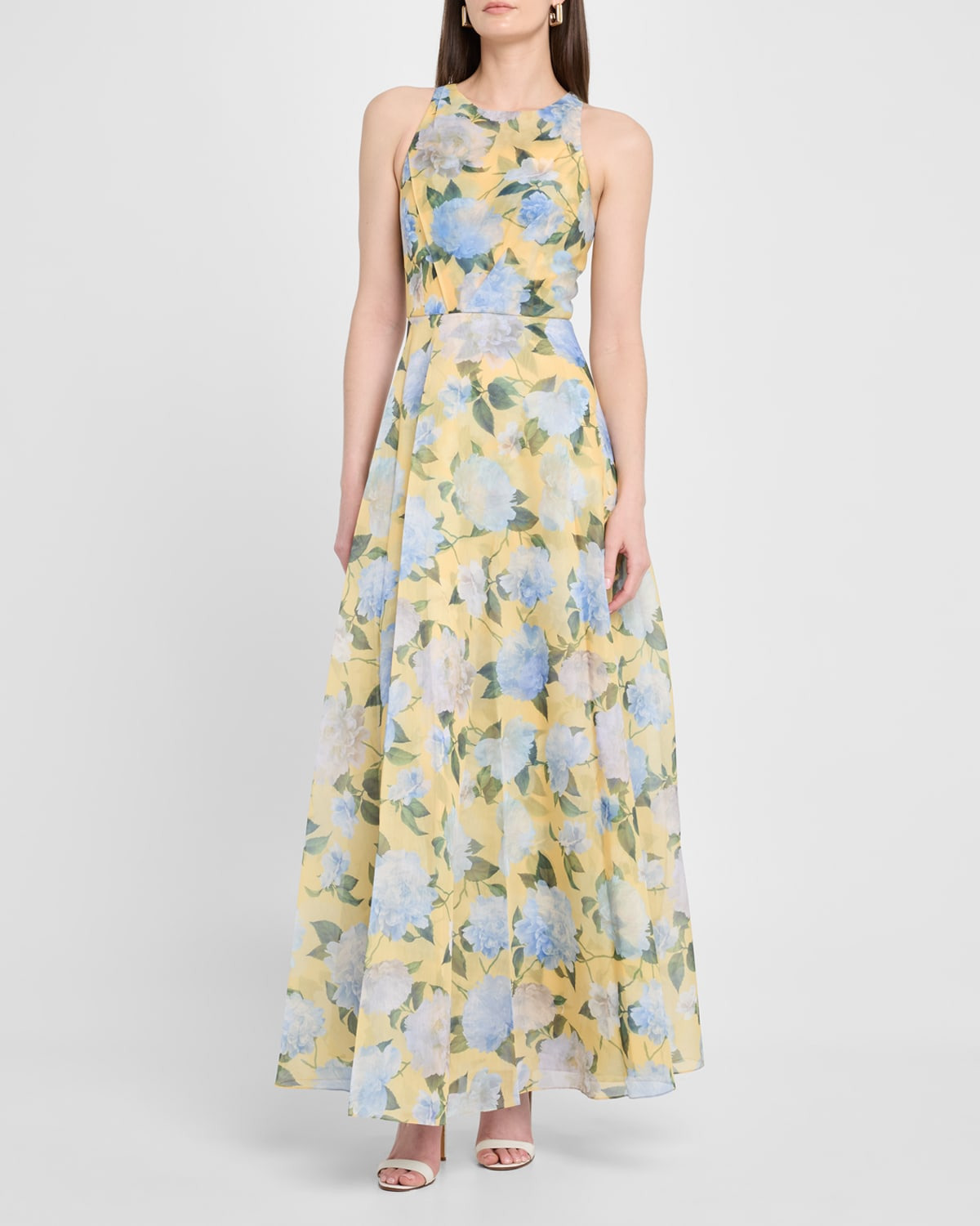 Kate Draped Floral-Print Organza Gown - 4