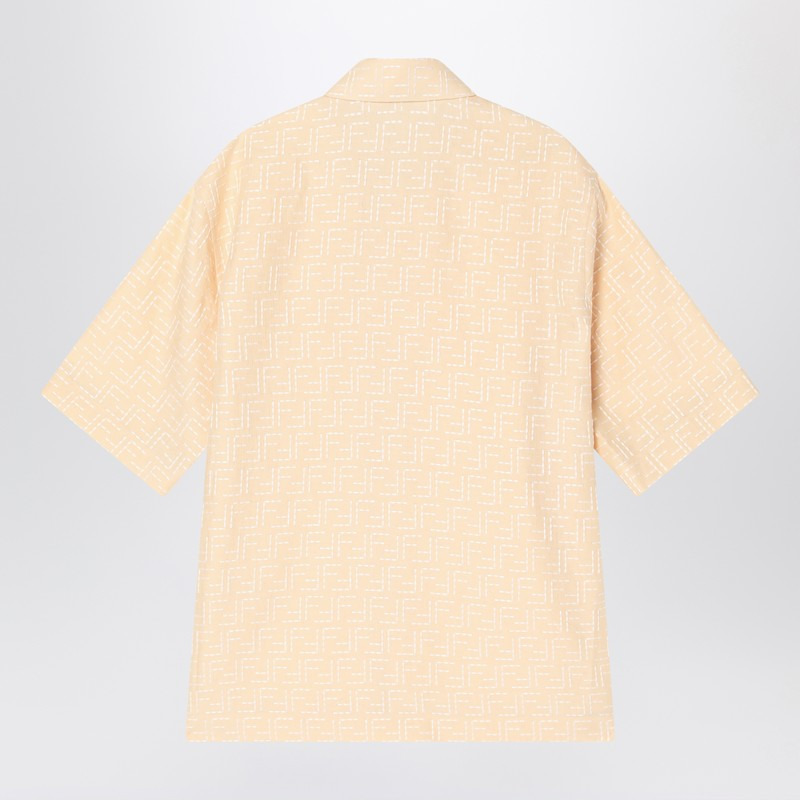 Fendi Light Yellow Ff Jacquard Linen Shirt Men - 2