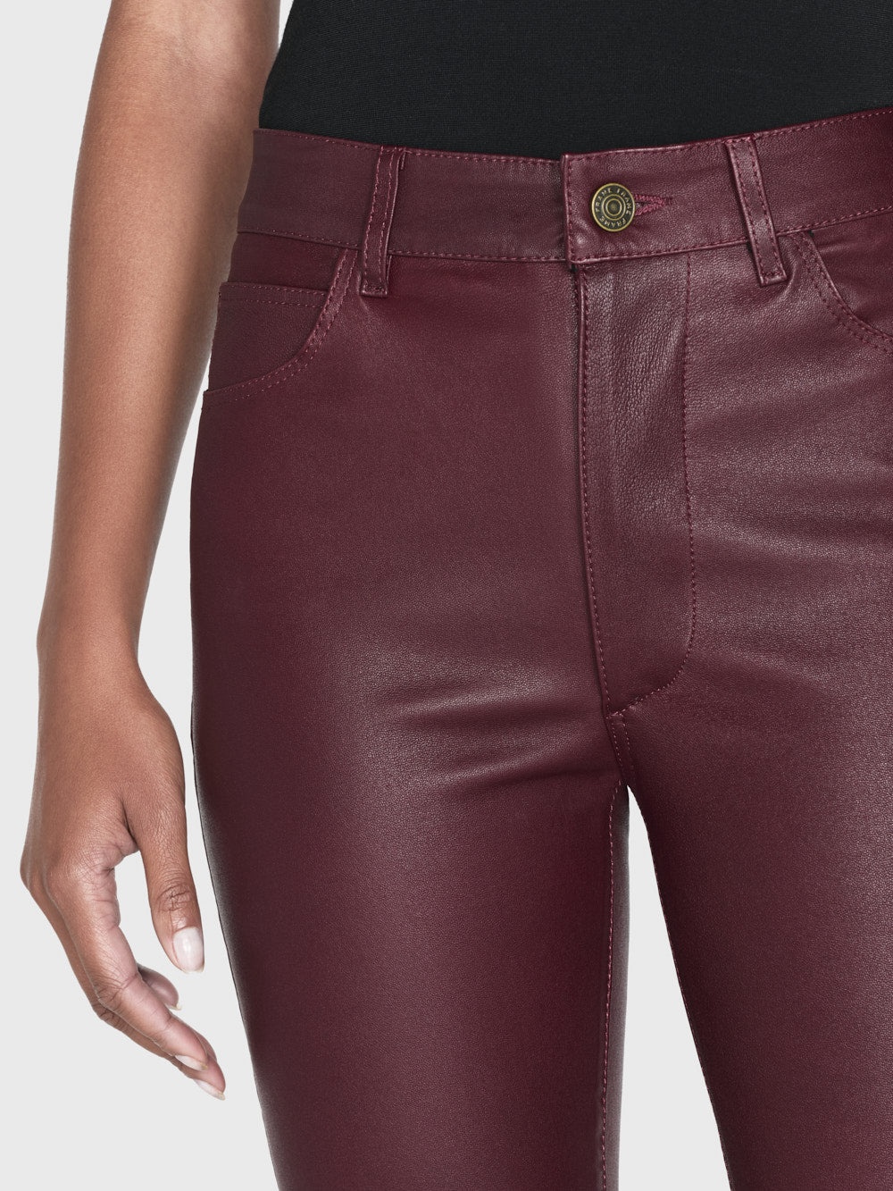 Leather Le Crop Mini Boot in Wine - 6