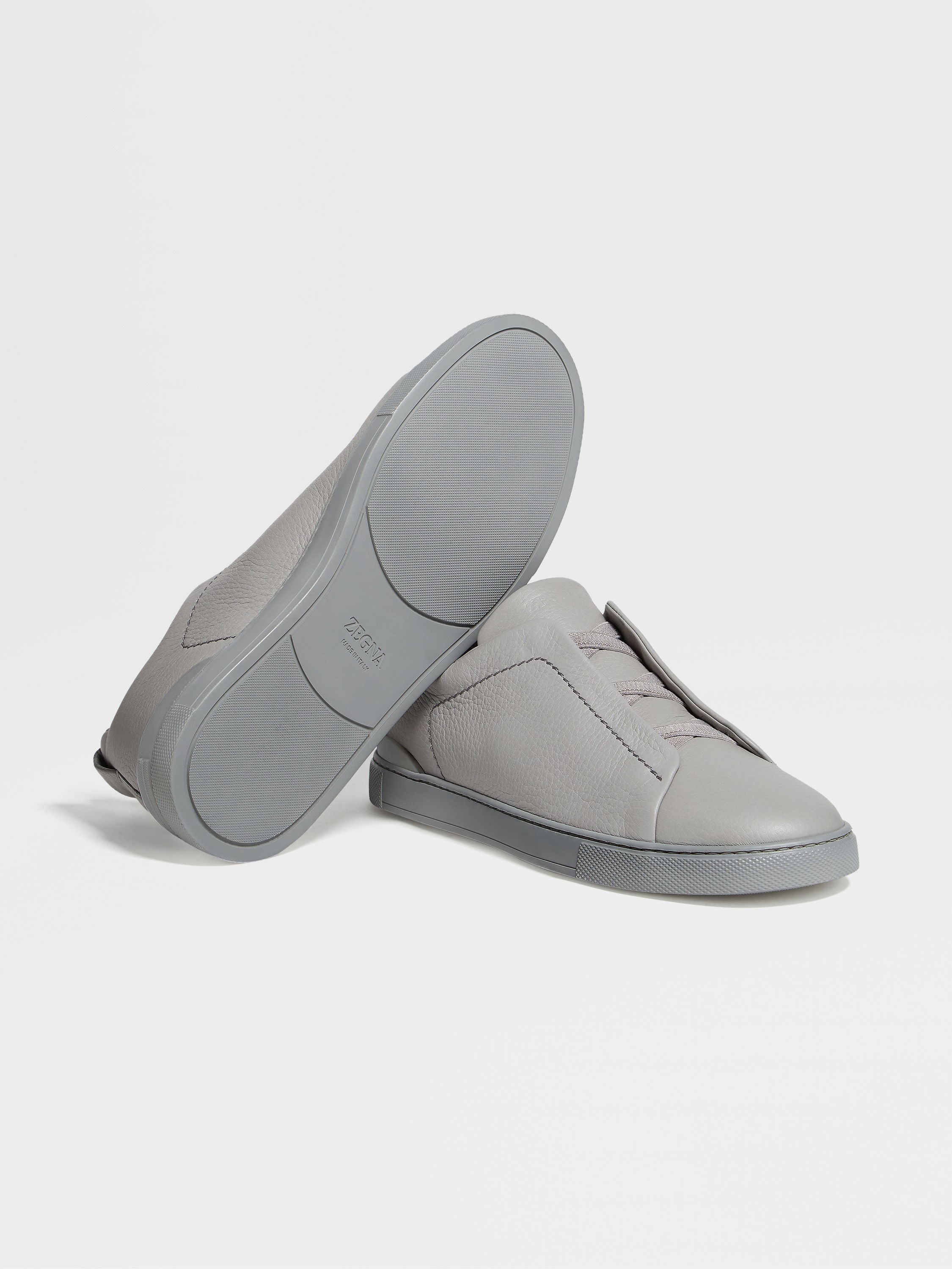 GREY MÉLANGE DEERSKIN TRIPLE STITCH™ SNEAKERS - 5