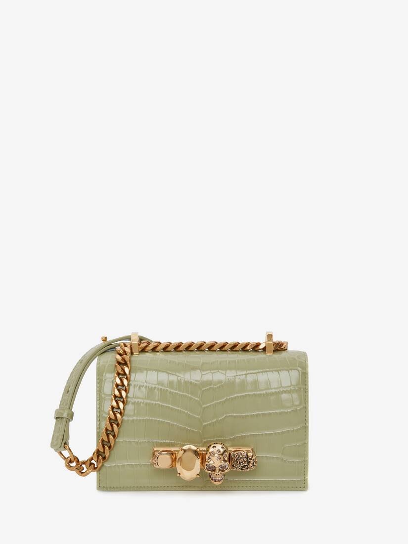 Mini Jewelled Satchel in Sage - 1