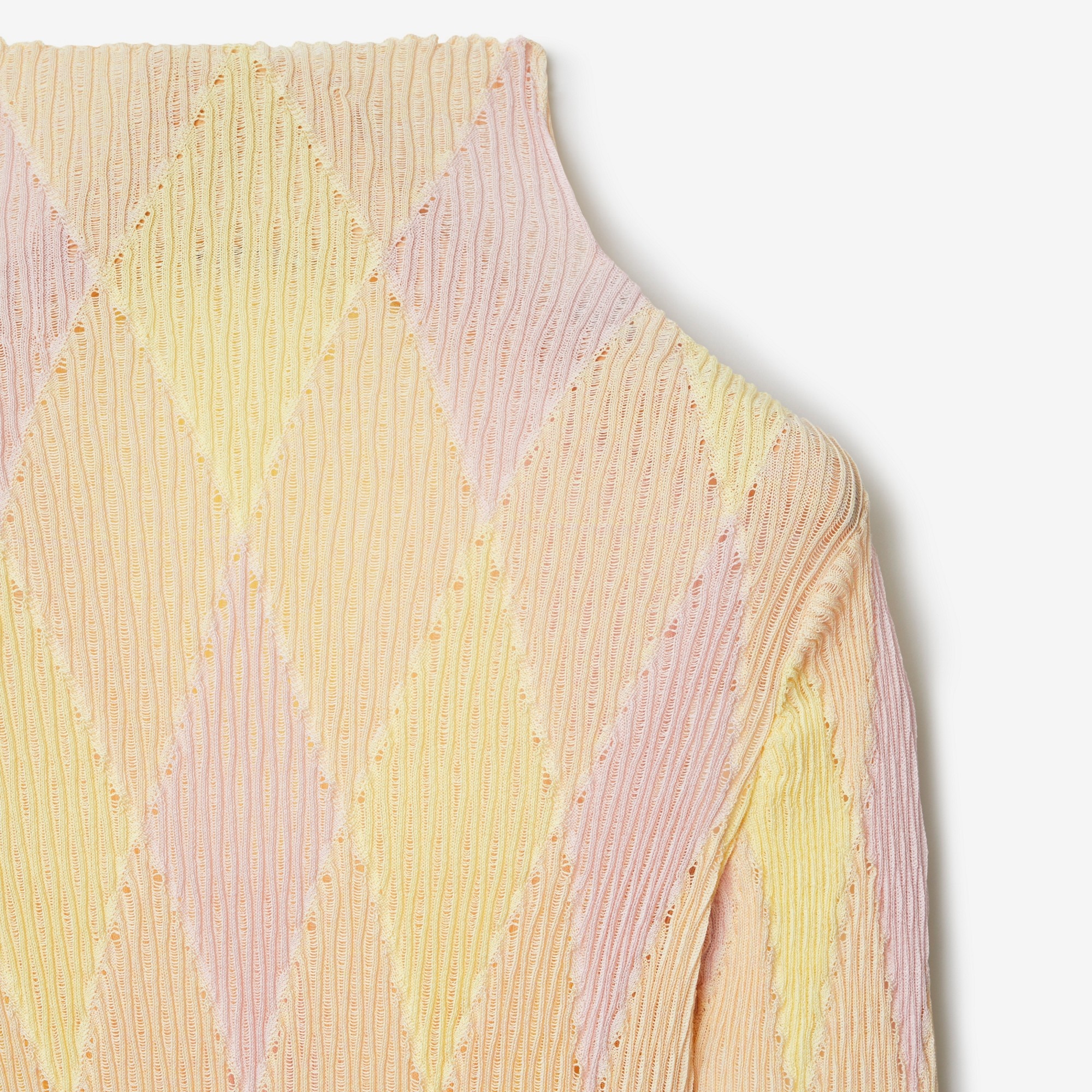 Argyle Cotton Silk Sweater - 6