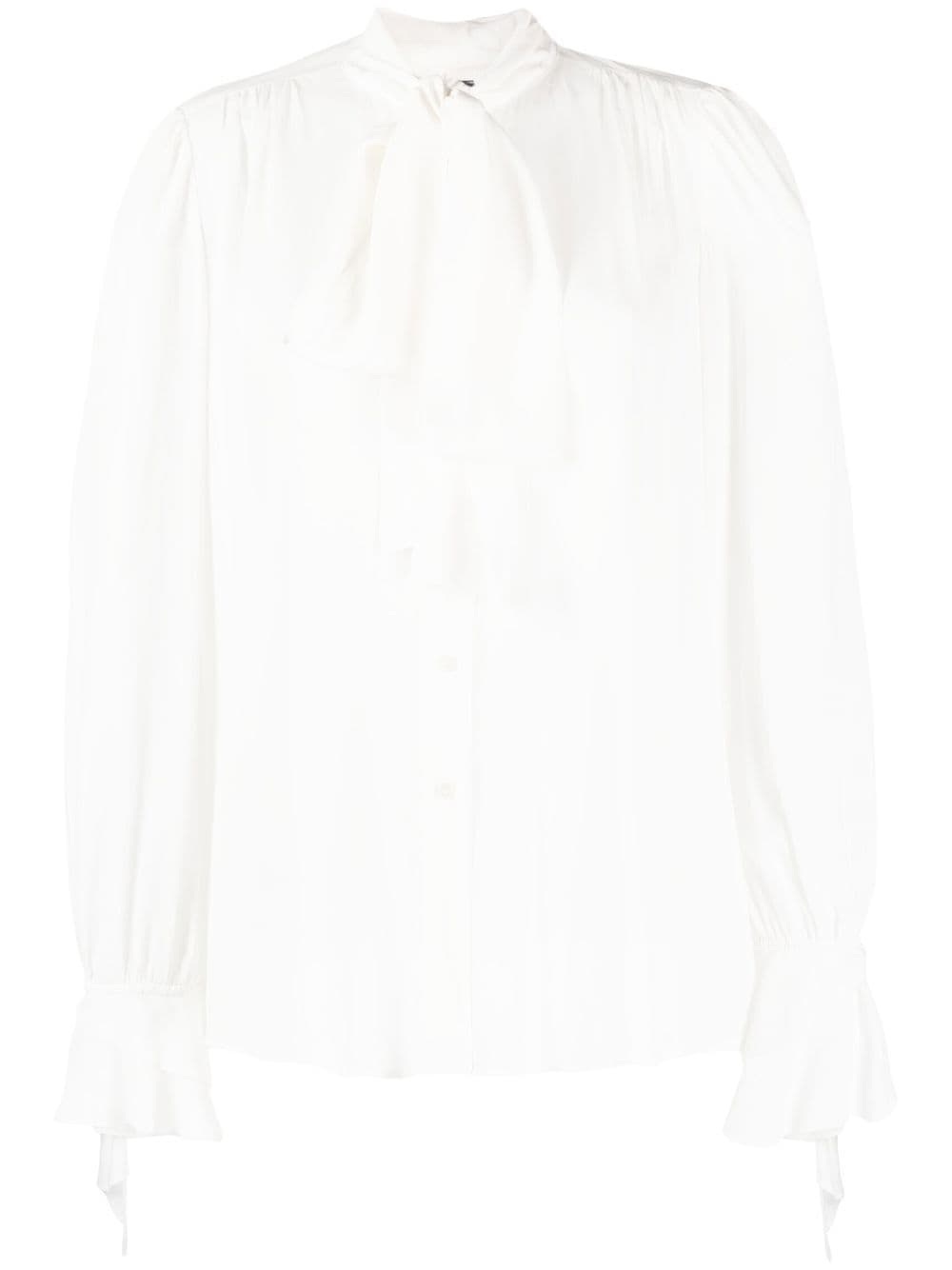 bow-detail draped shirt - 1