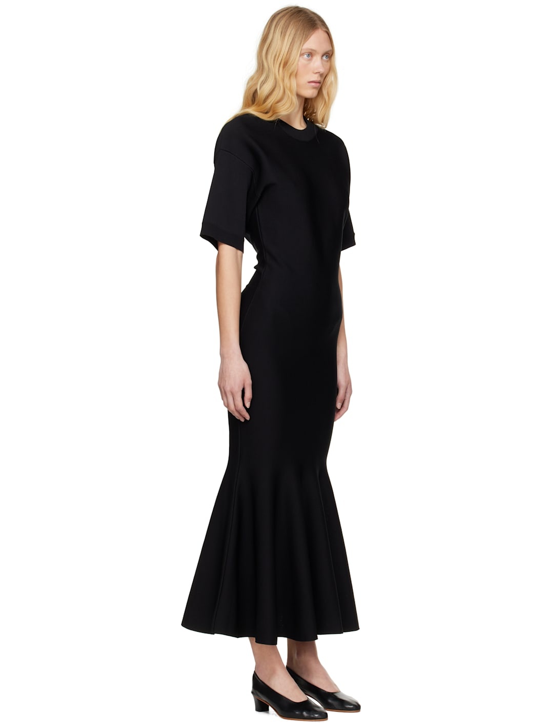 Black Godet Maxi Dress - 2