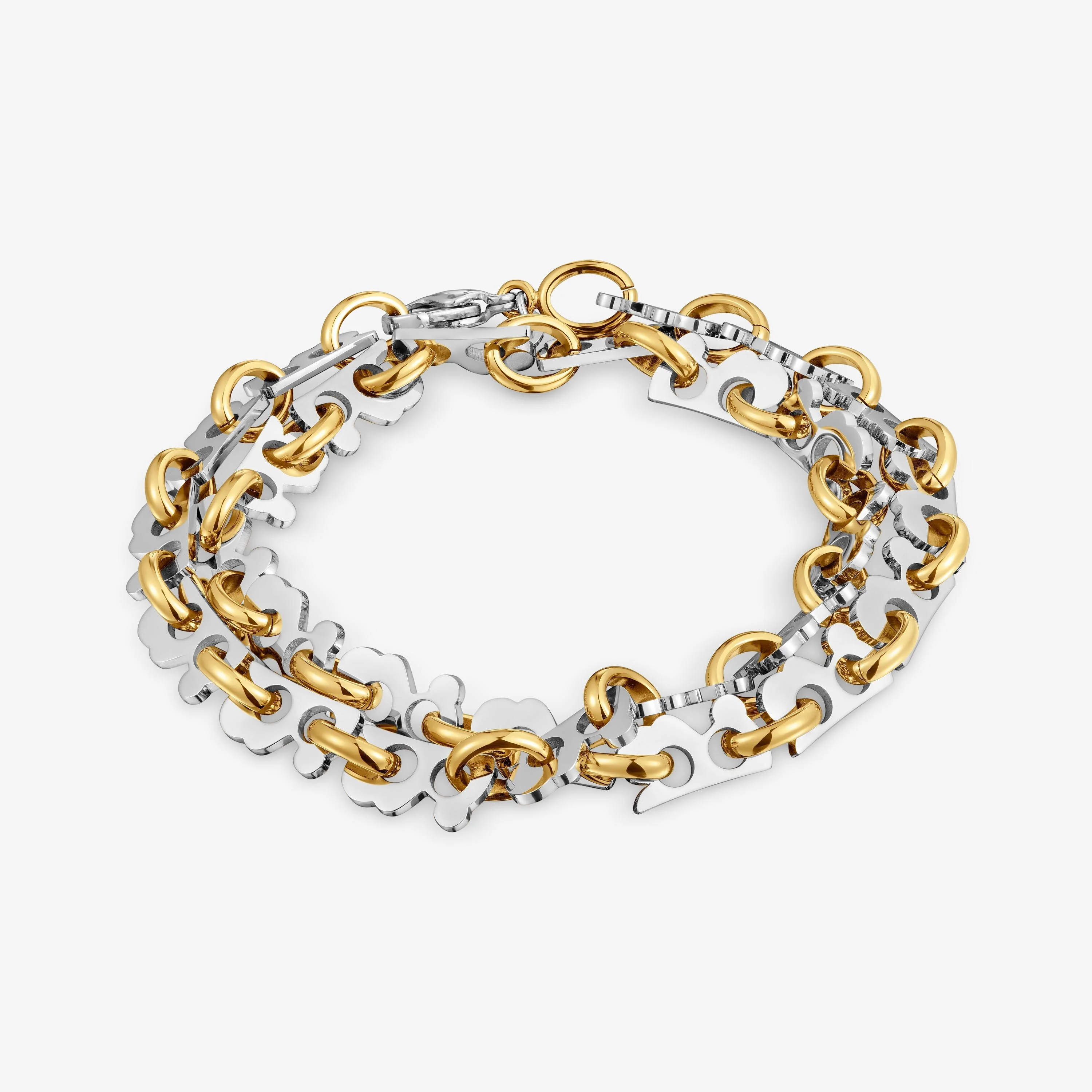 Two-tone steel double Bracelet TOUS Half Bear - 1