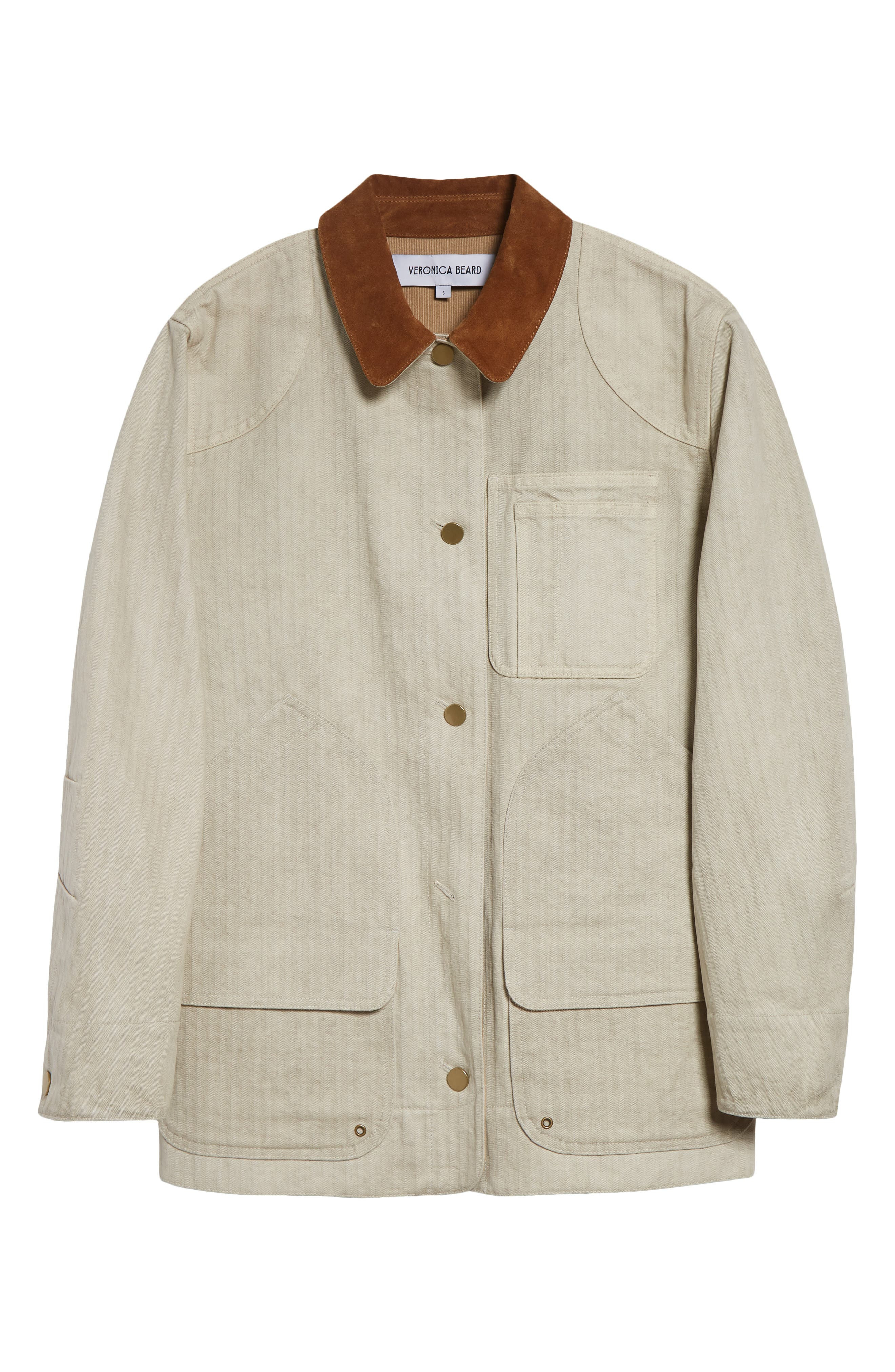 Veronica Beard Abbas Cotton Barn Jacket in Light Oatmeal at Nordstrom - 7