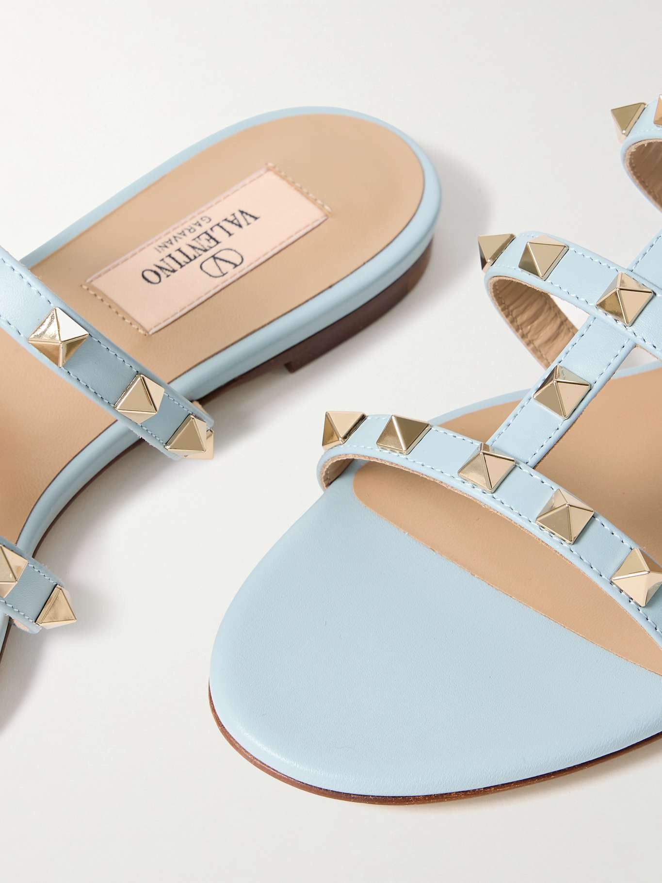 Rockstud leather sandals - 4