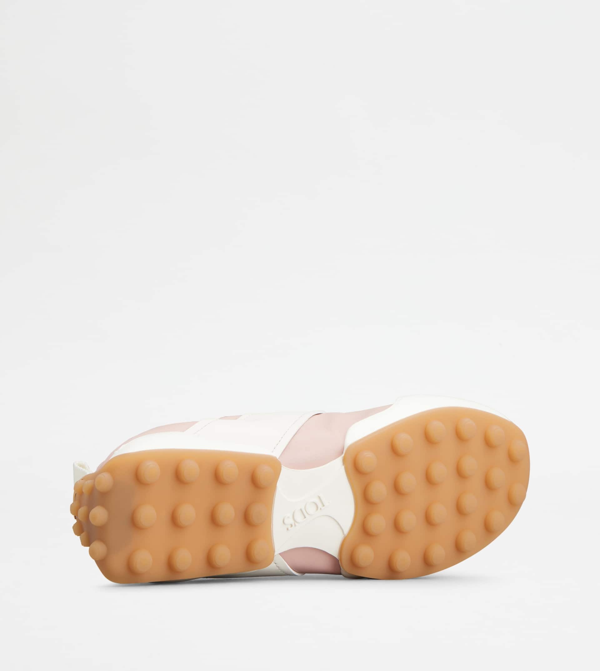 SNEAKERS IN LEATHER - WHITE, PINK - 4