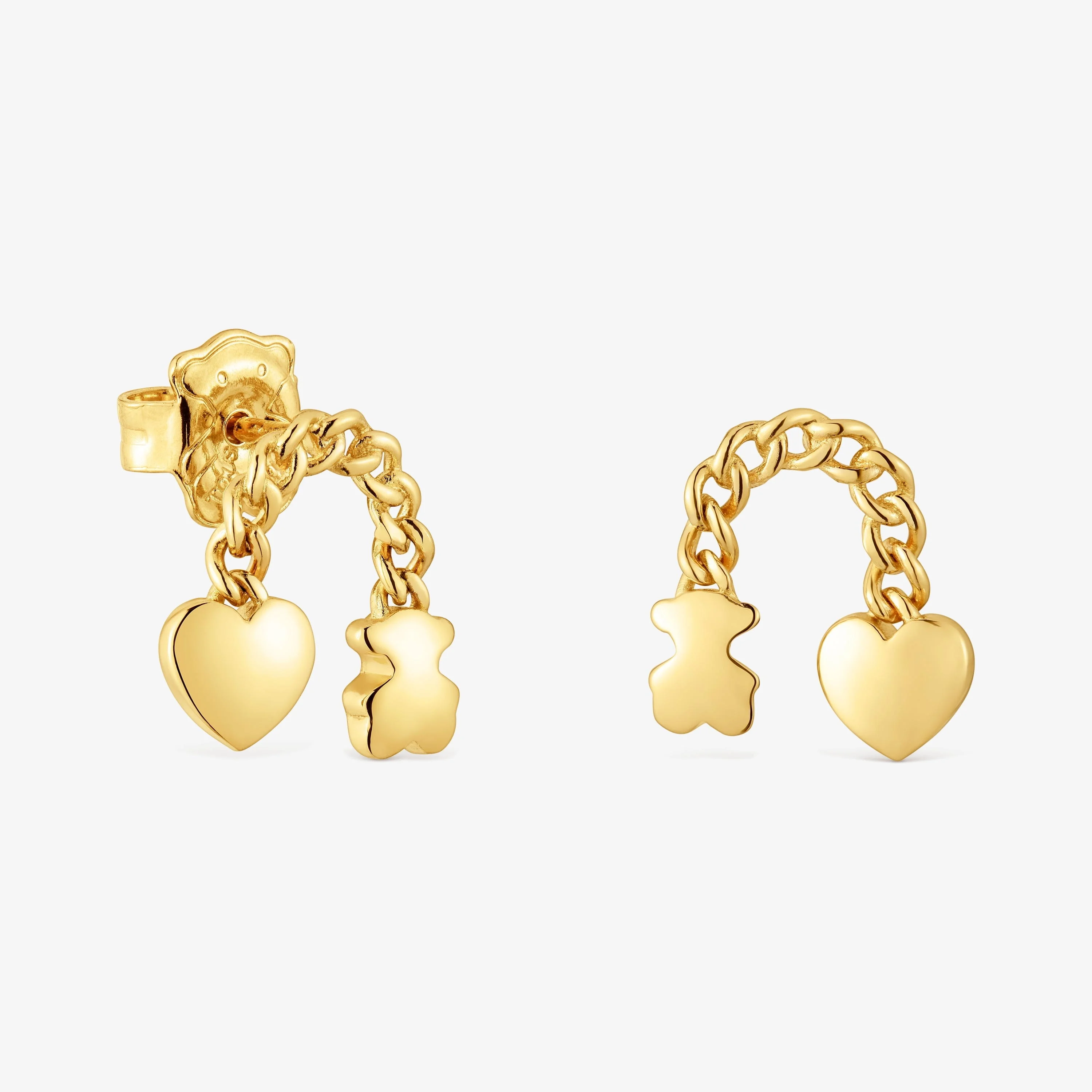 Short 18K gold vermeil Earrings with motifs Bold Motif - 1