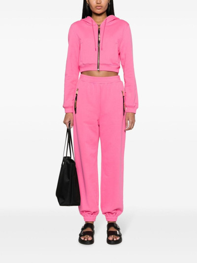 Moschino logo-lettering jersey track pants outlook