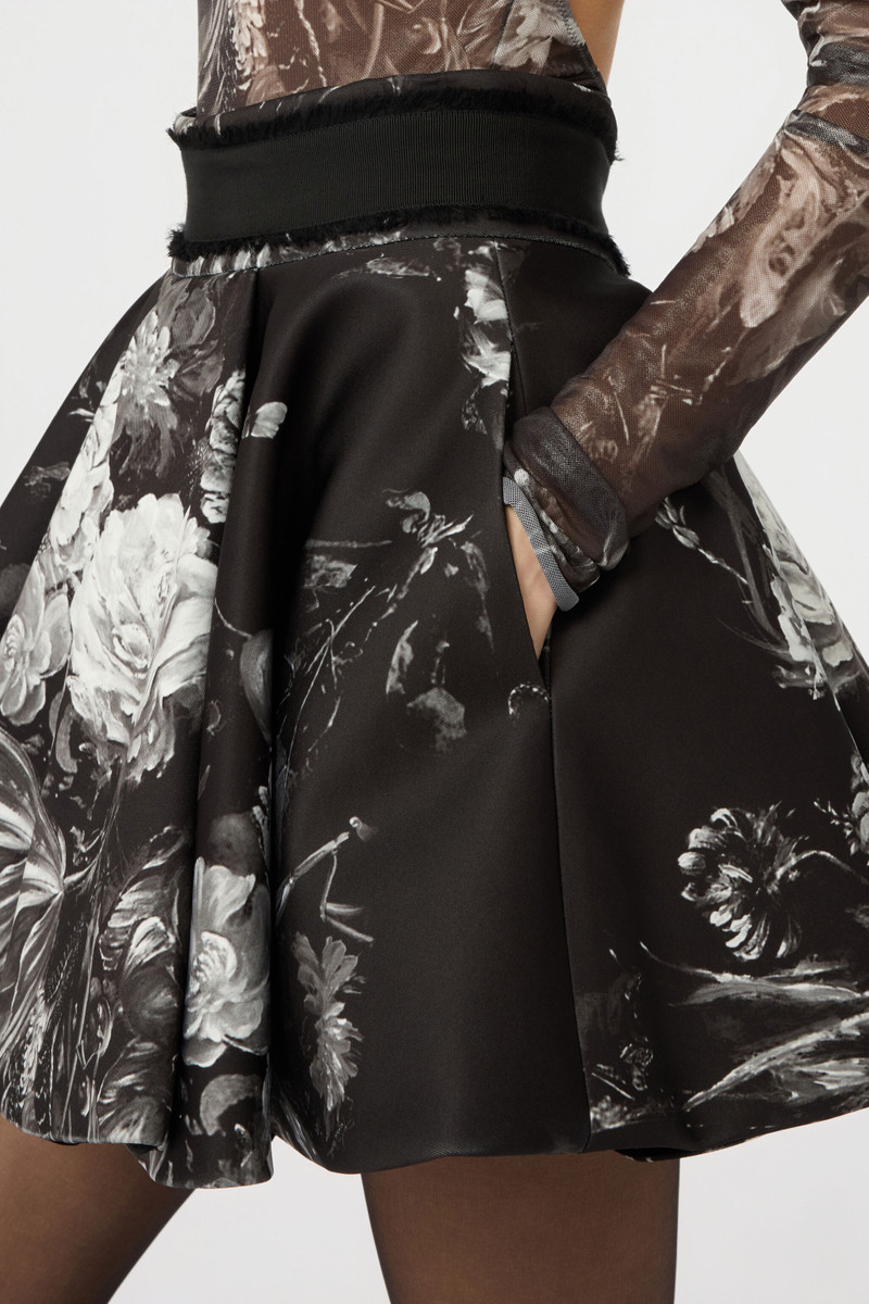 Scuba Jersey Skirt with Fiammingo Flowers Print 5