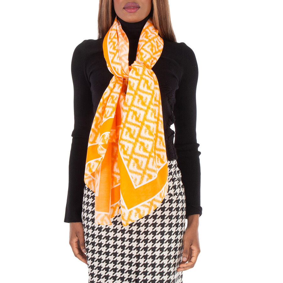 Fendi Motif Print Cotton Blend Scarf - 1