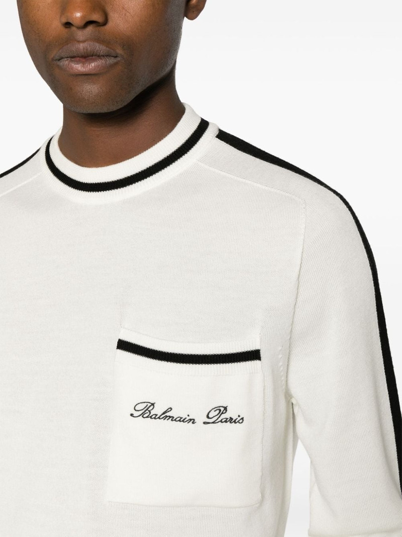 logo-embroidered wool jumper 5