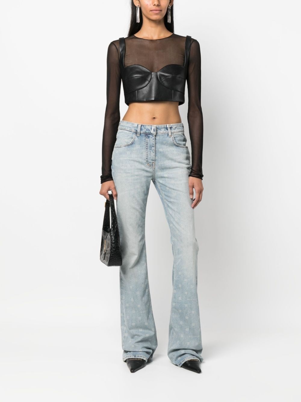 logo-print flared jeans - 2