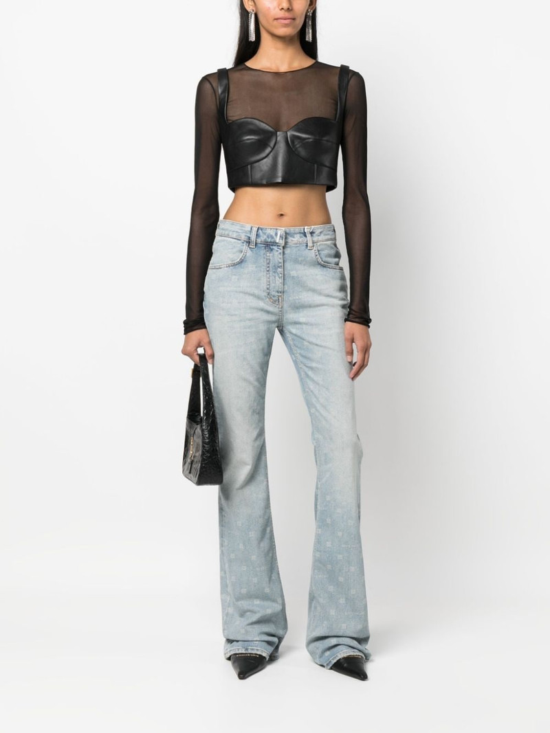 Givenchy logo-print flared jeans outlook
