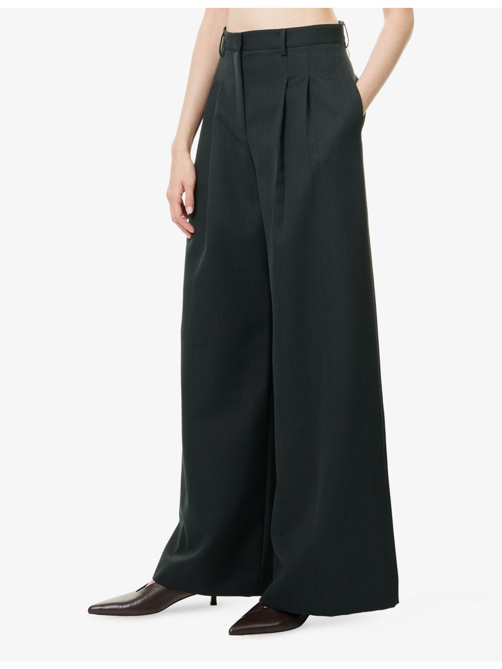 Avery Wide-Leg Wool Trousers - 3