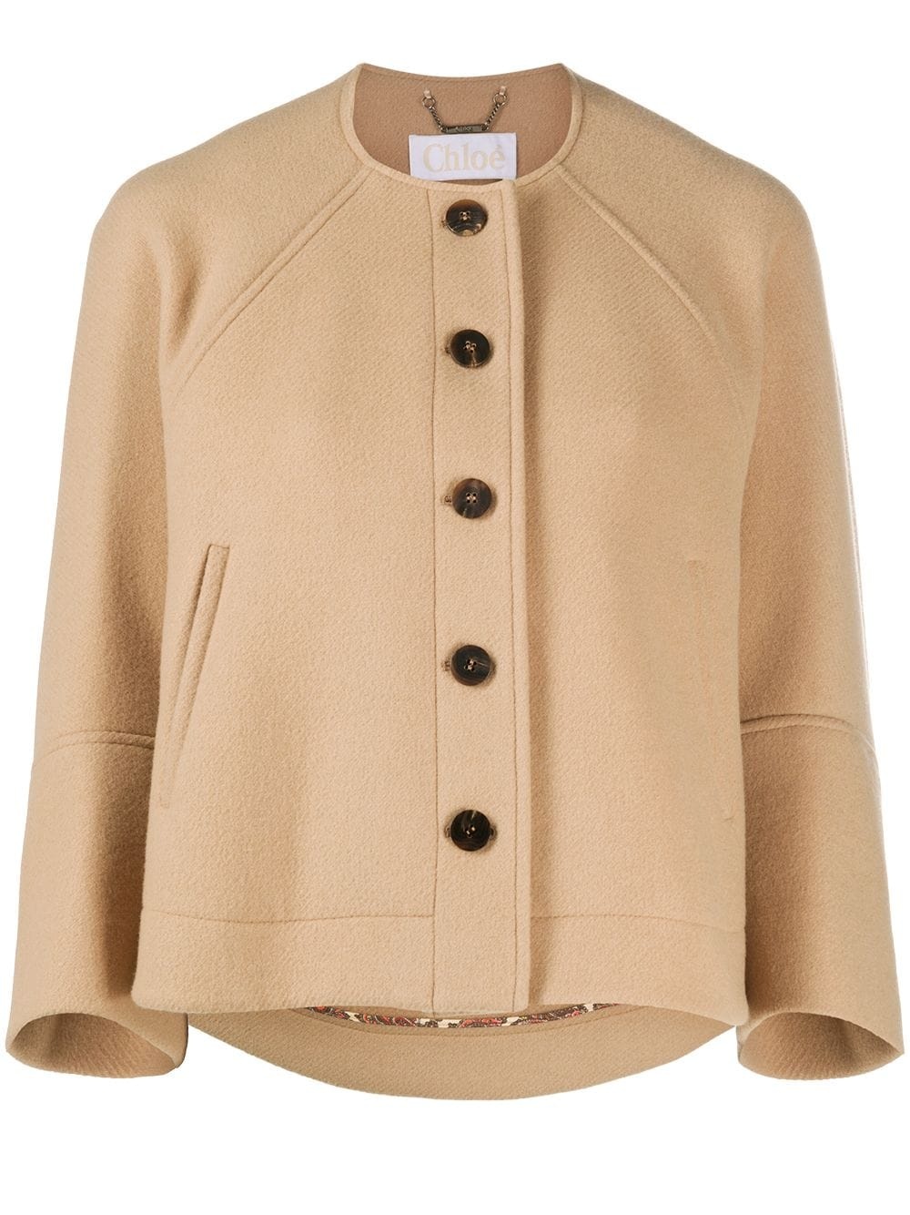 cropped button-up jacket - 1