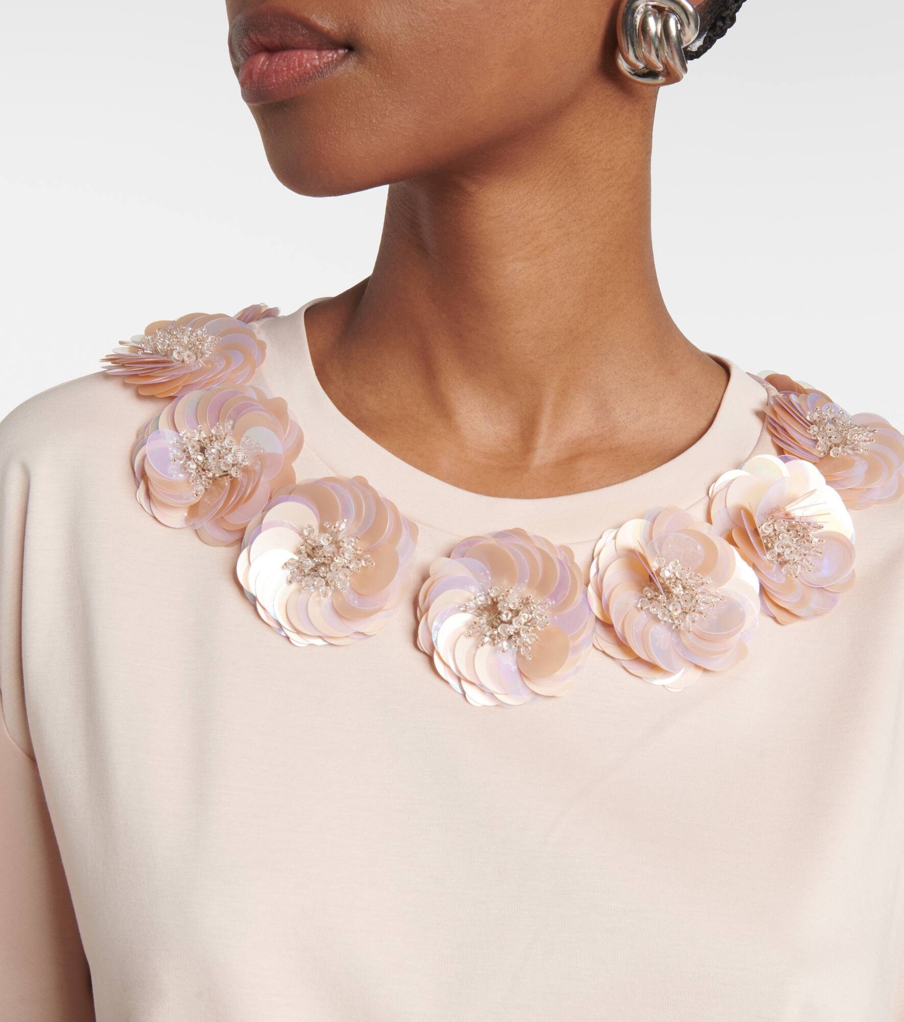 Gennaio embellished jersey top - 4