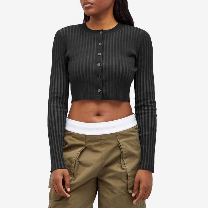 Alexander Wang Alexander Wang Ribbed Logo Cardigan outlook