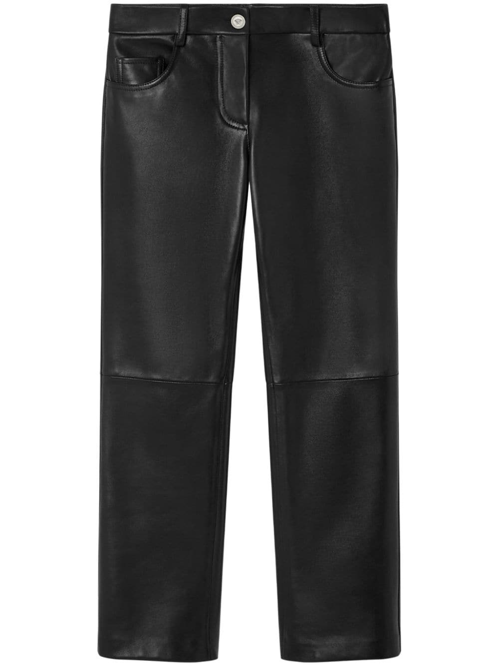 leather straight trousers - 1