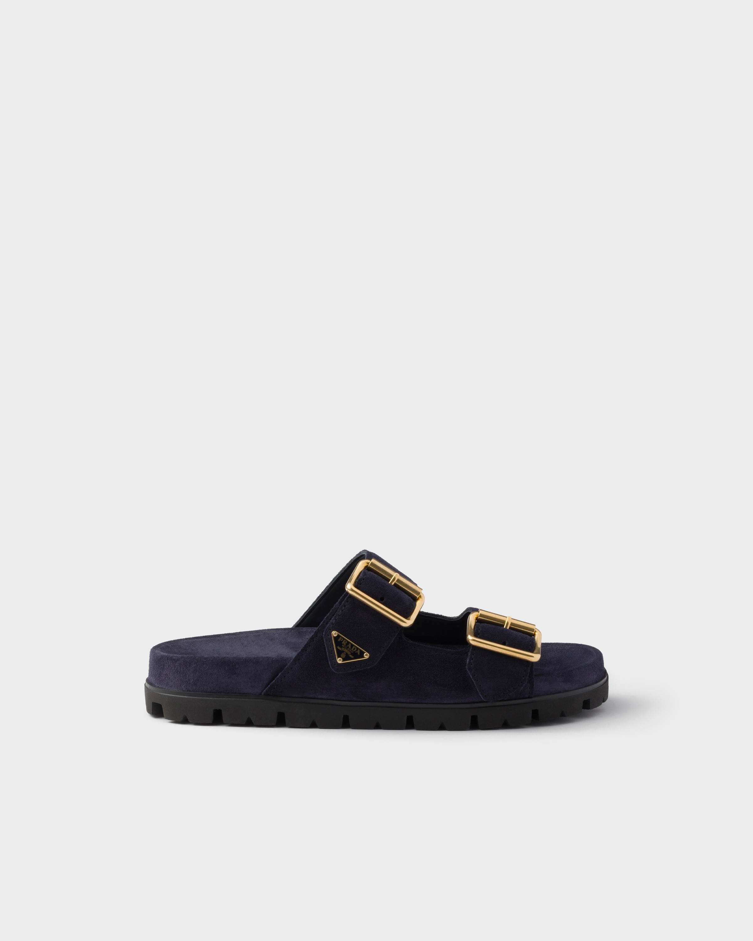 Suede strap slides - 2