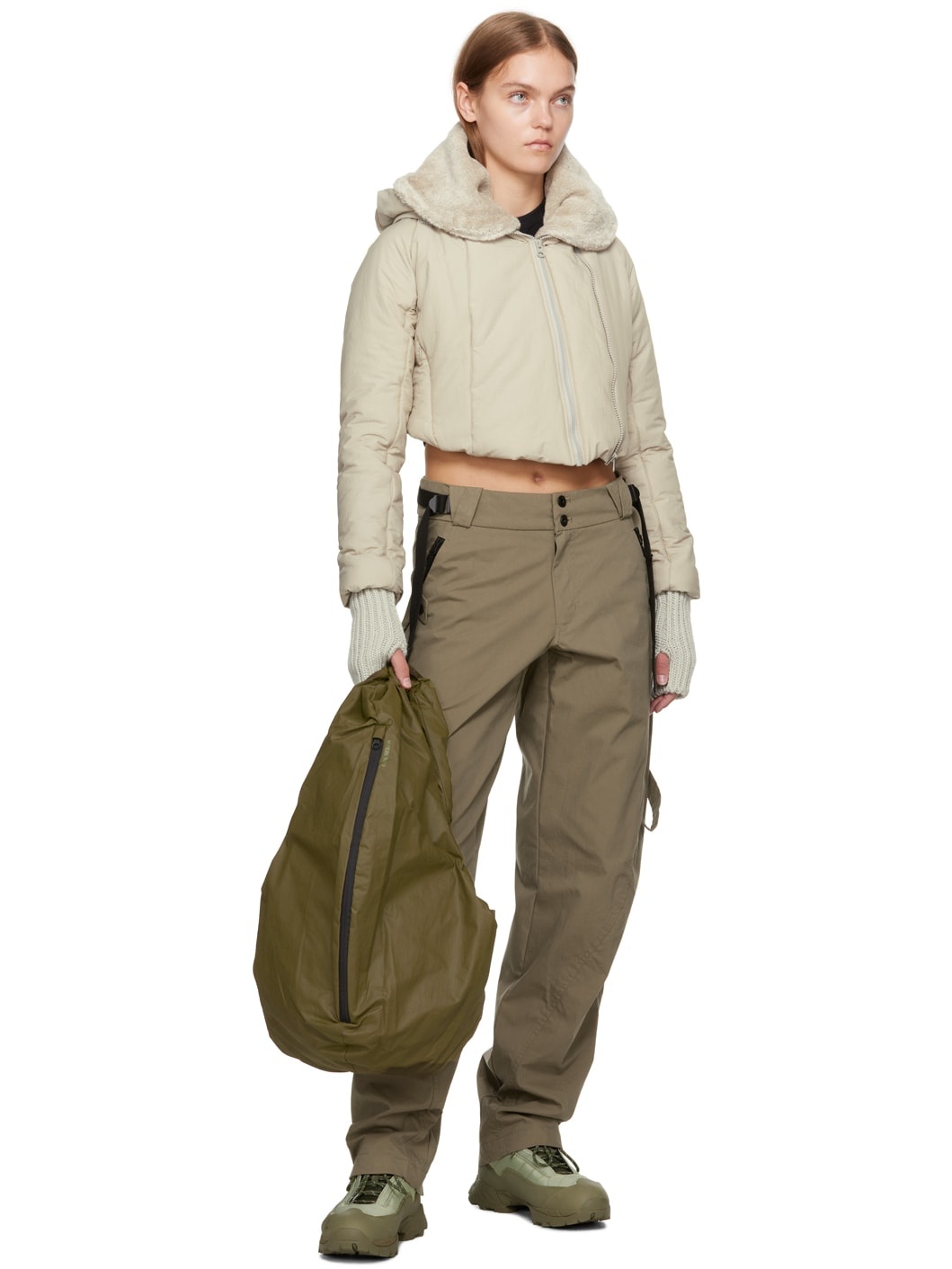 Khaki Vented Trousers - 4