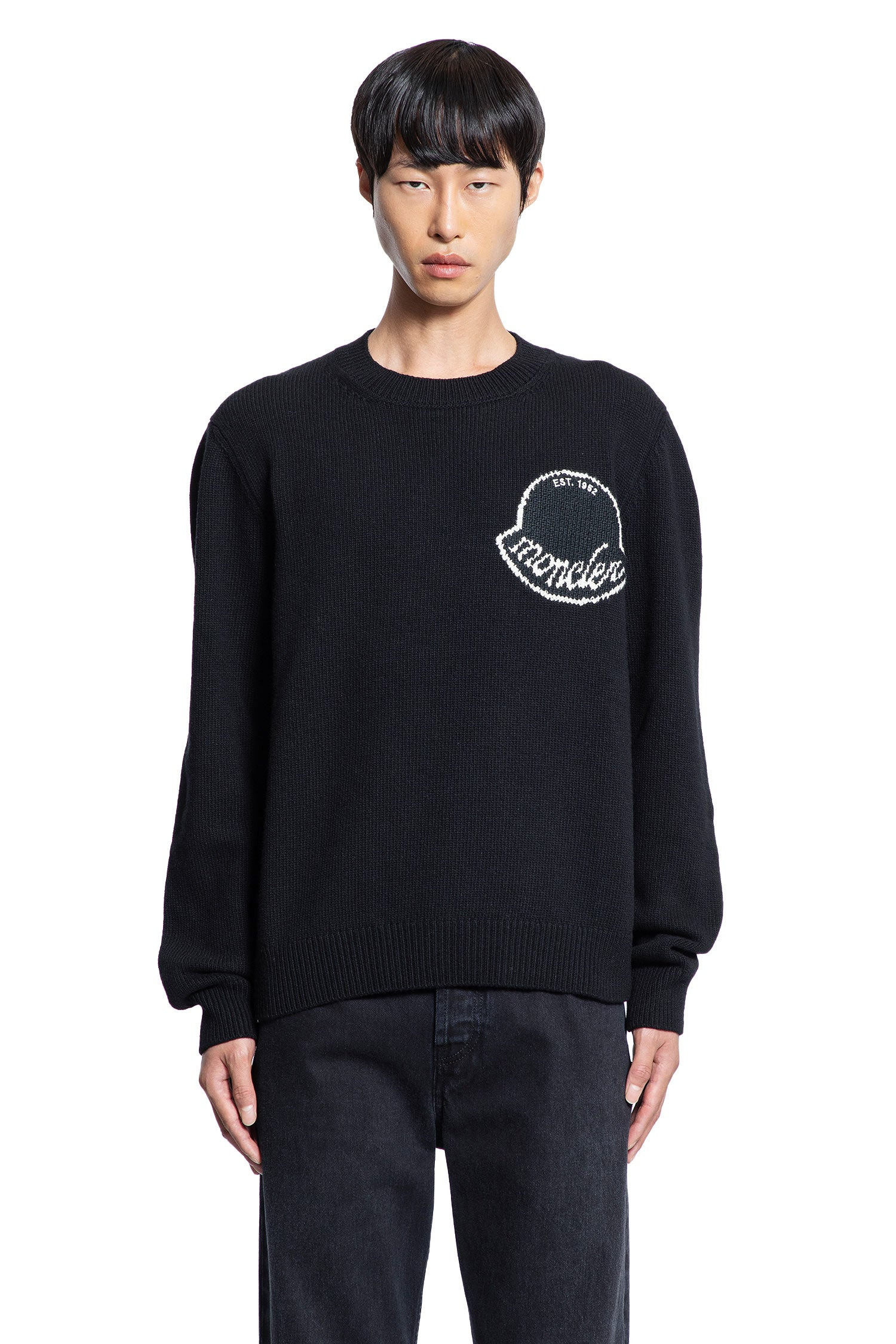Logo Jacquard Wool Sweater - 1