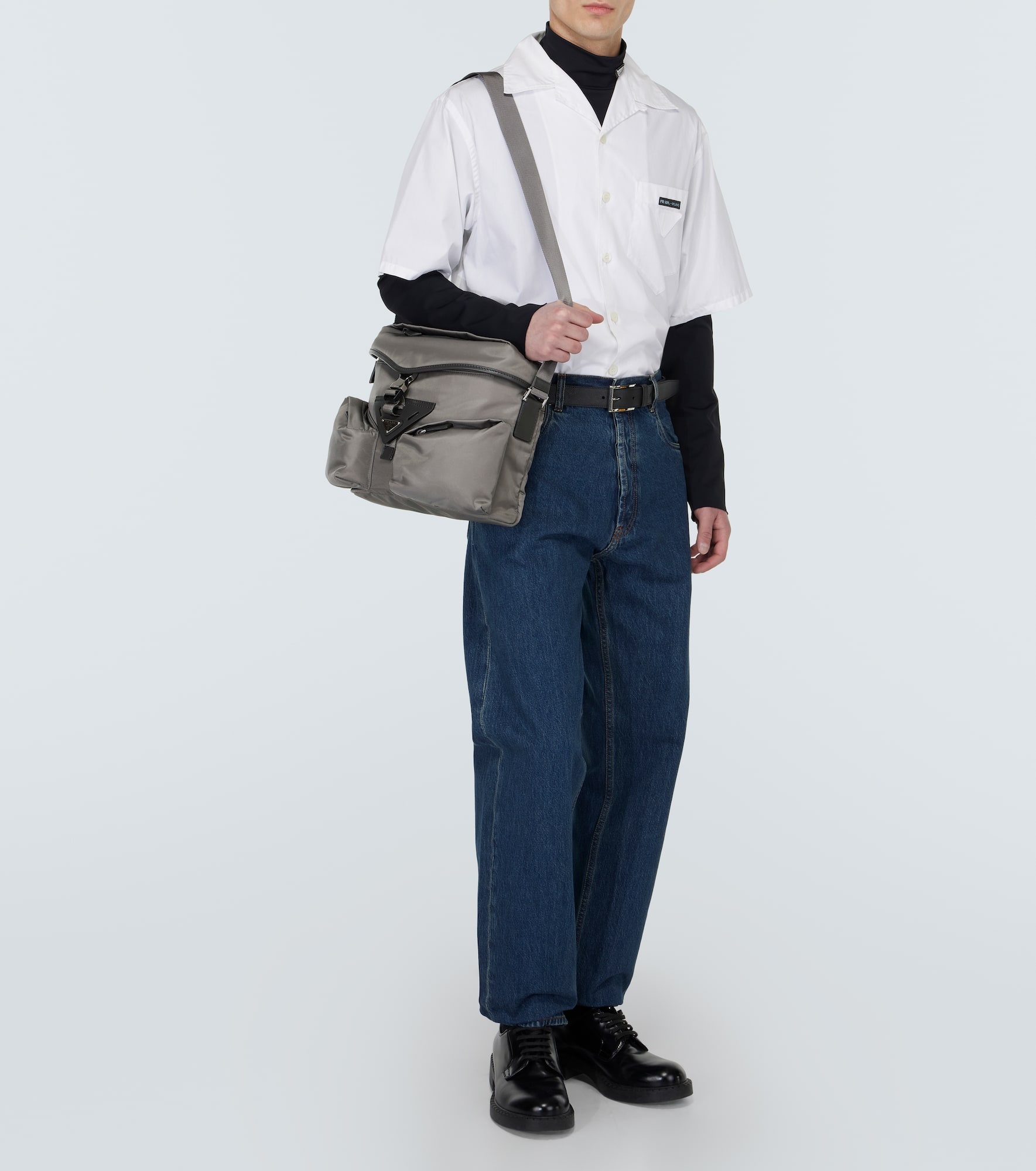 Re-Nylon leather-trimmed crossbody bag - 7