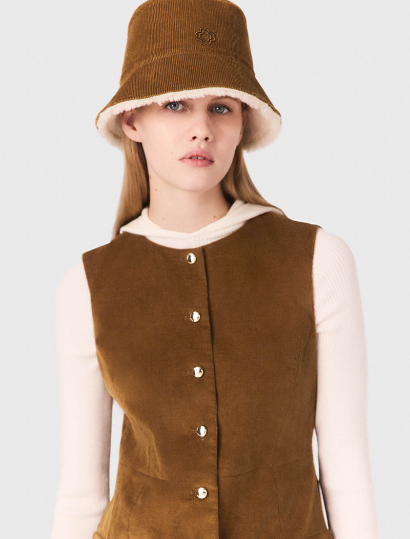 maje Reversible corduroy bucket hat outlook
