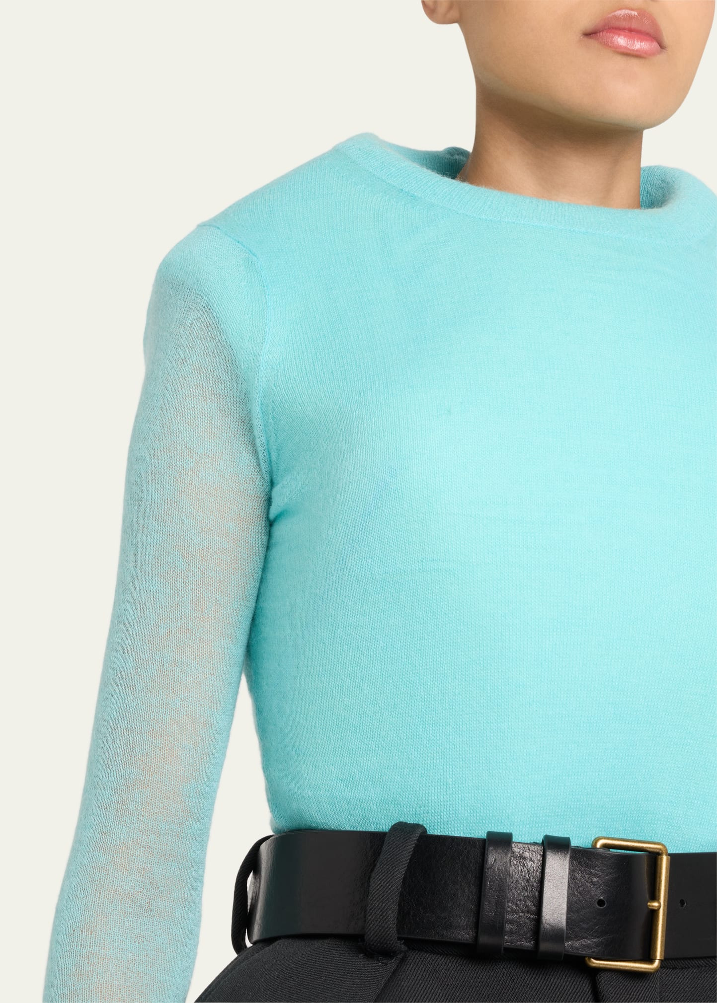 Padded Long-Sleeve Mohair Sweater - 5