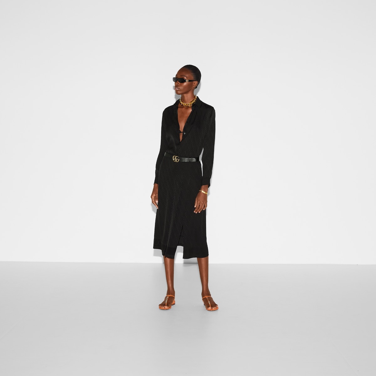 Gucci silk jacquard shirt and bra set - 2