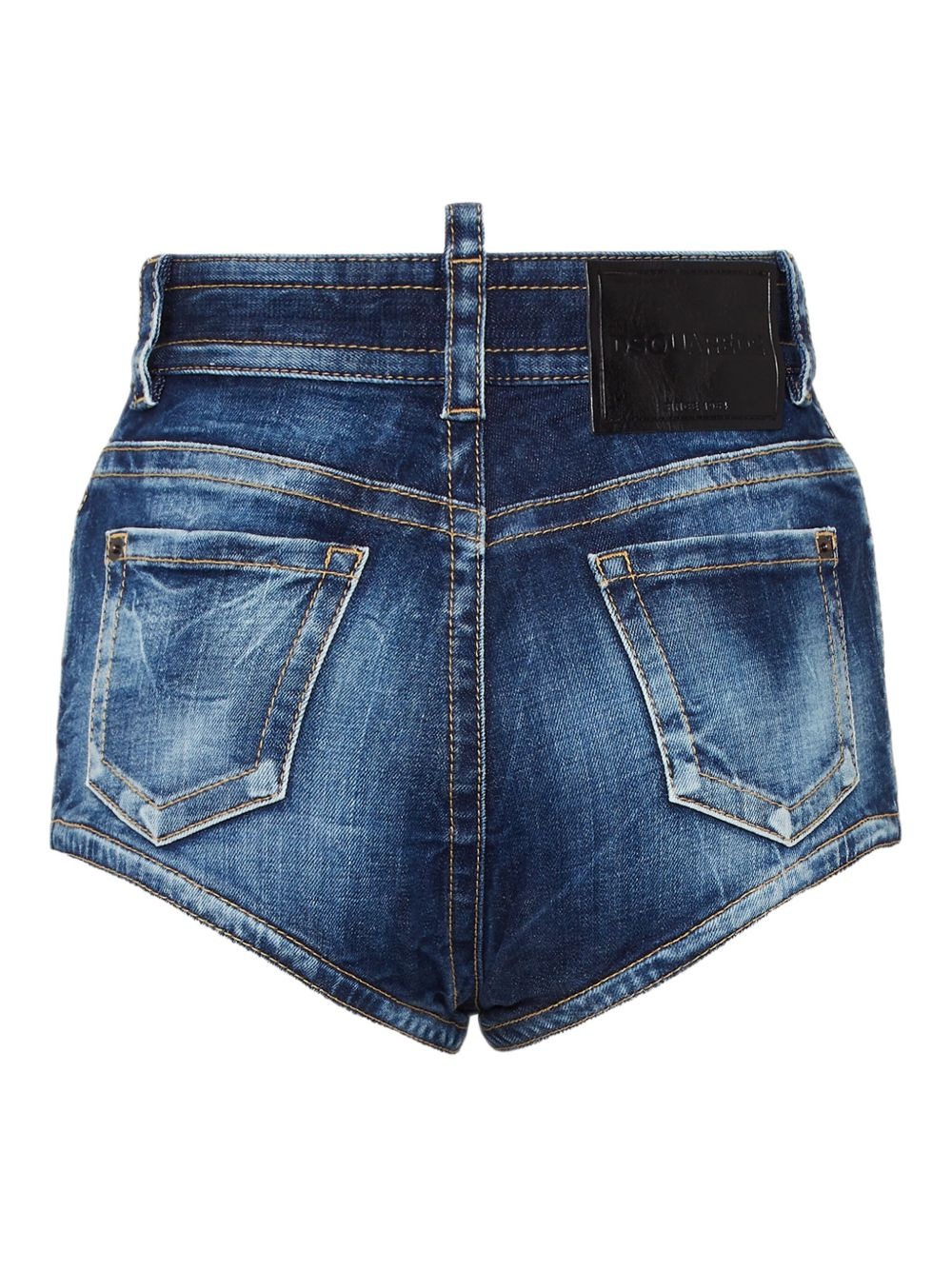 washed denim shorts - 2