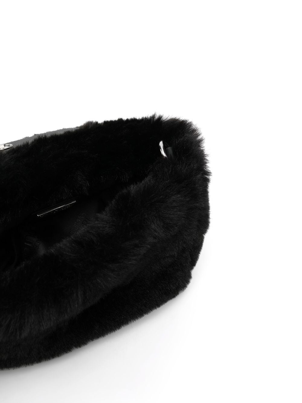 logo plaque faux fur shoulder bag - 6