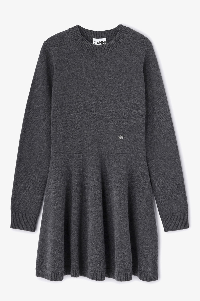 GREY WOOL MINI DRESS 1