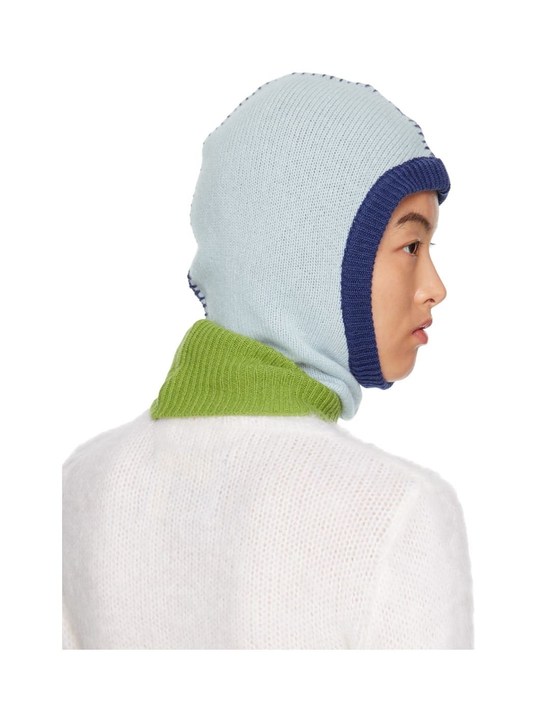 Blue & Green Colorblock Balaclava - 3