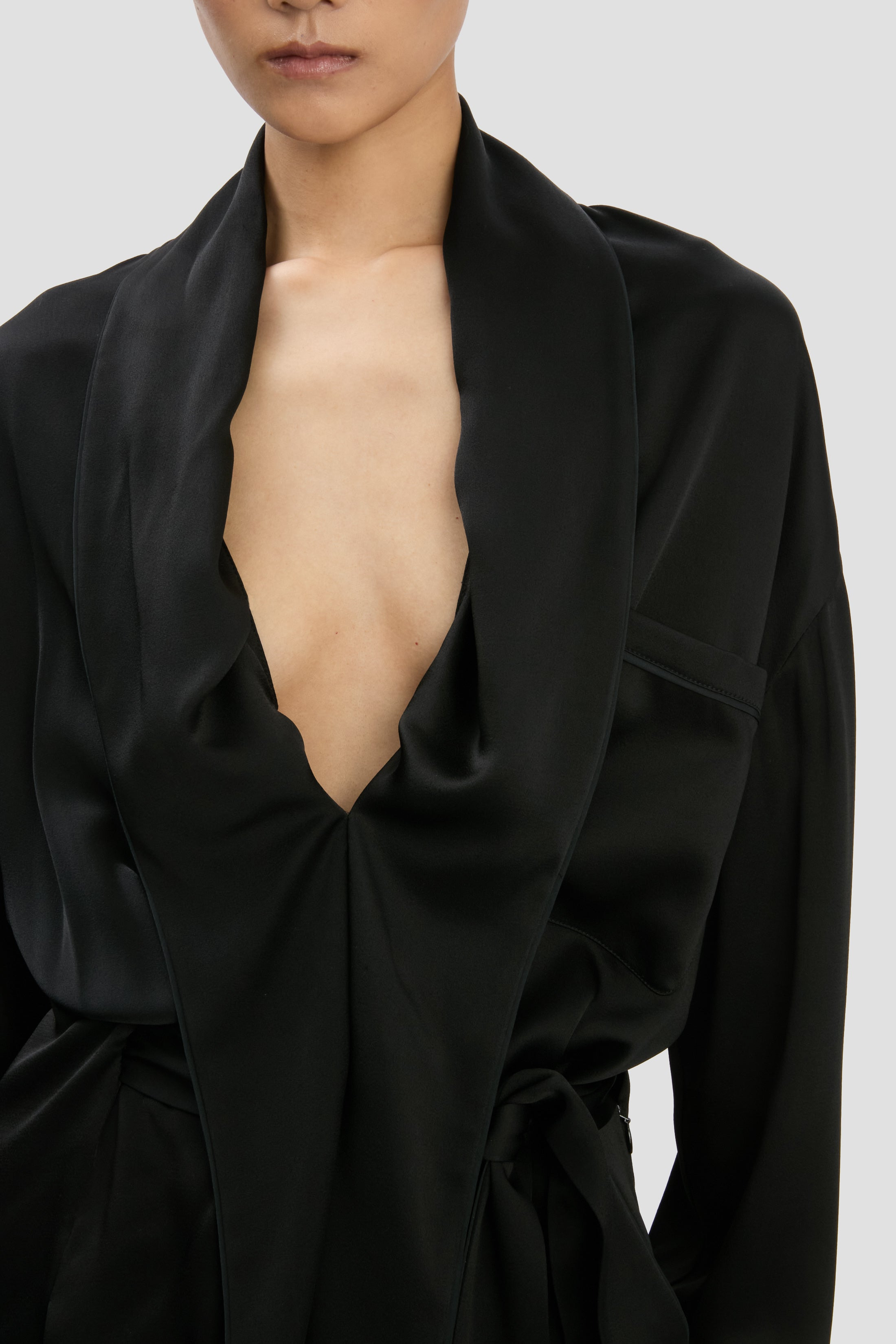 Wrap Detail Mini Dress In Black - 3