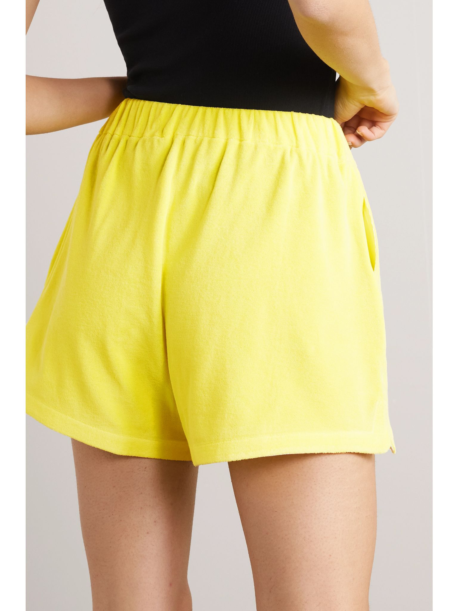 Cotton-blend terry shorts Yellow - 3