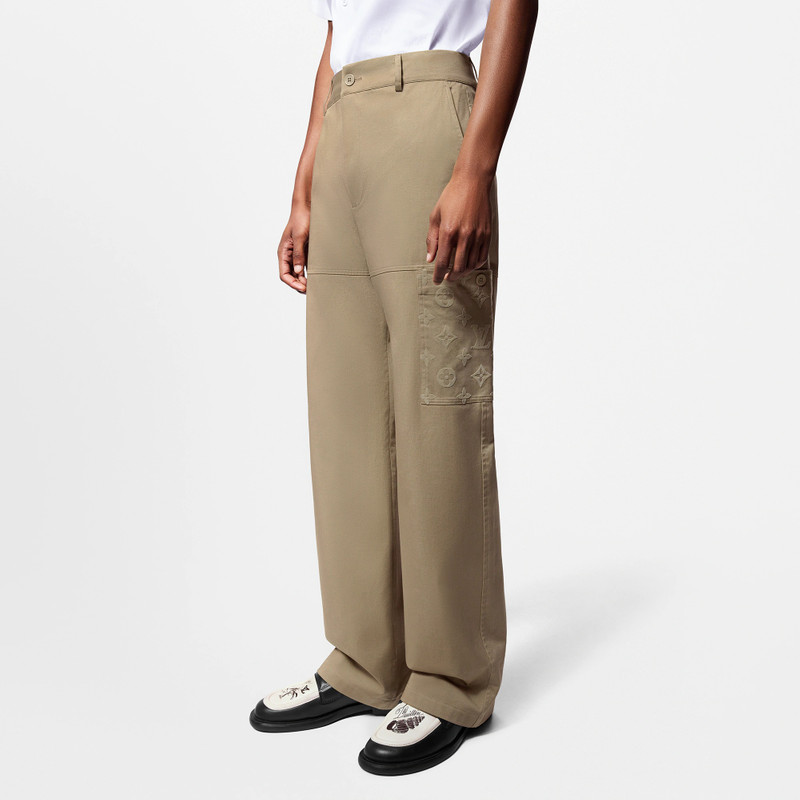 Flocked Cotton Workwear Pants 2