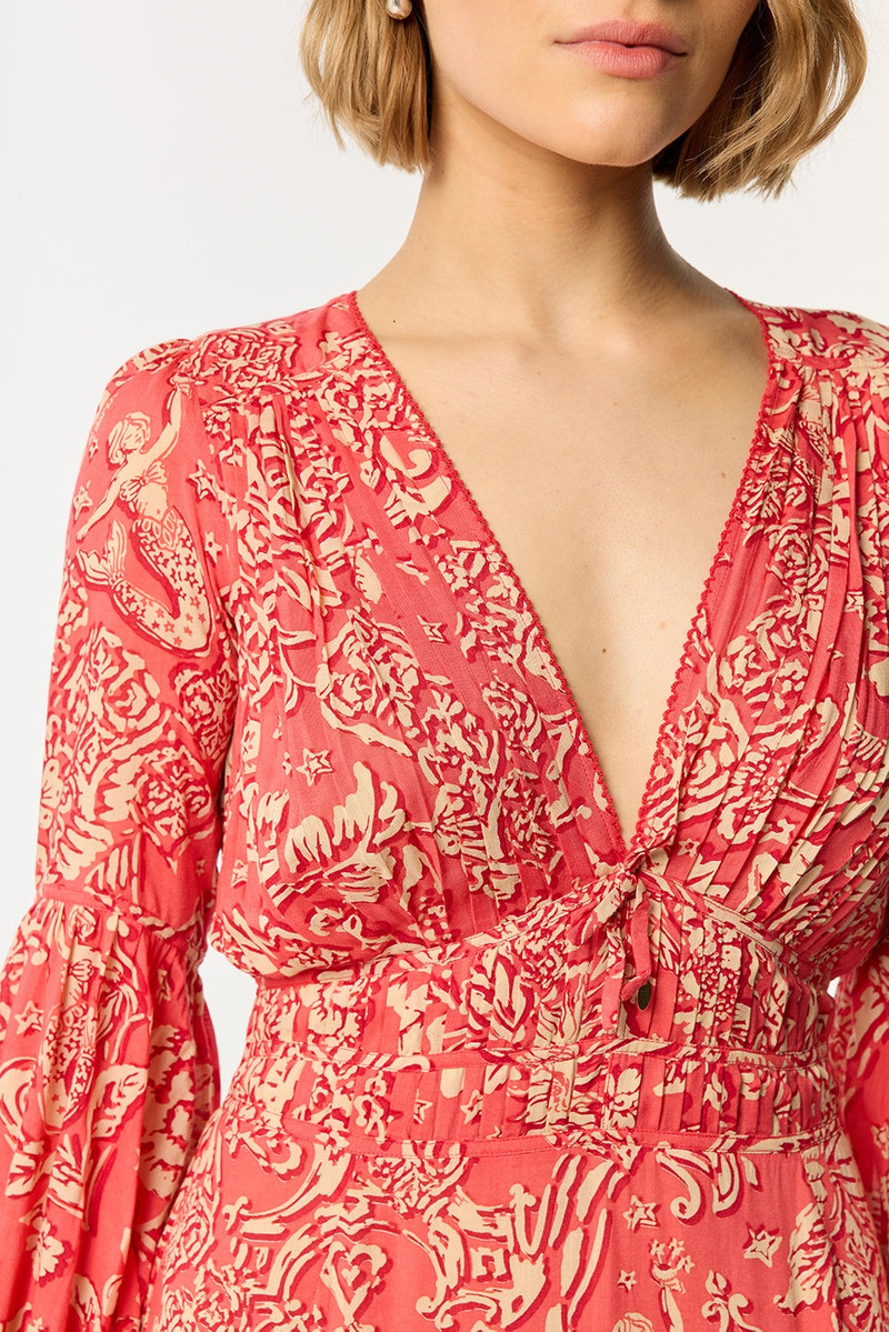 Poupette St Barth Mini Dress Chiara - Pink Oriental Foulard outlook