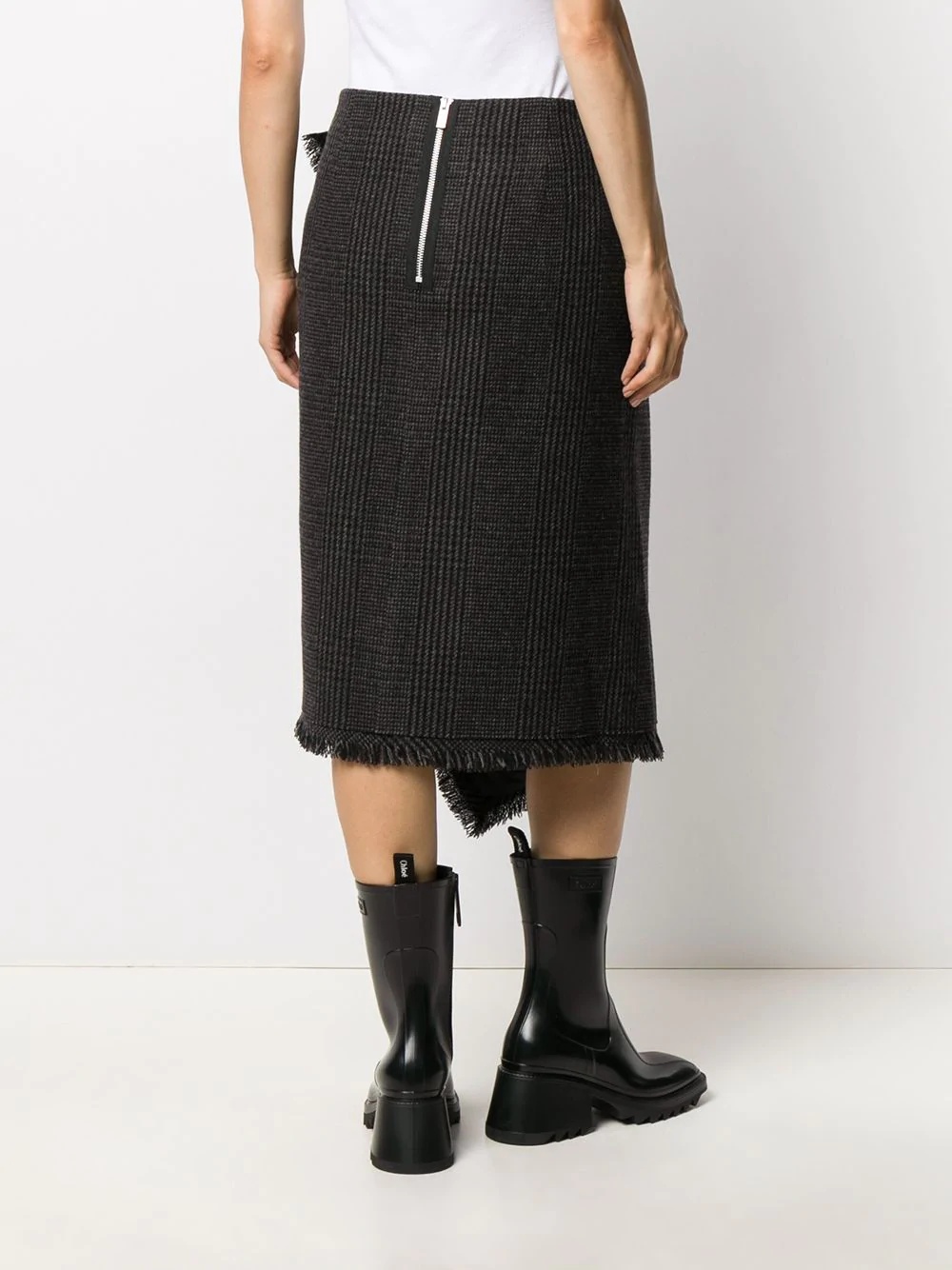 houndstooth asymmetric skirt  - 4