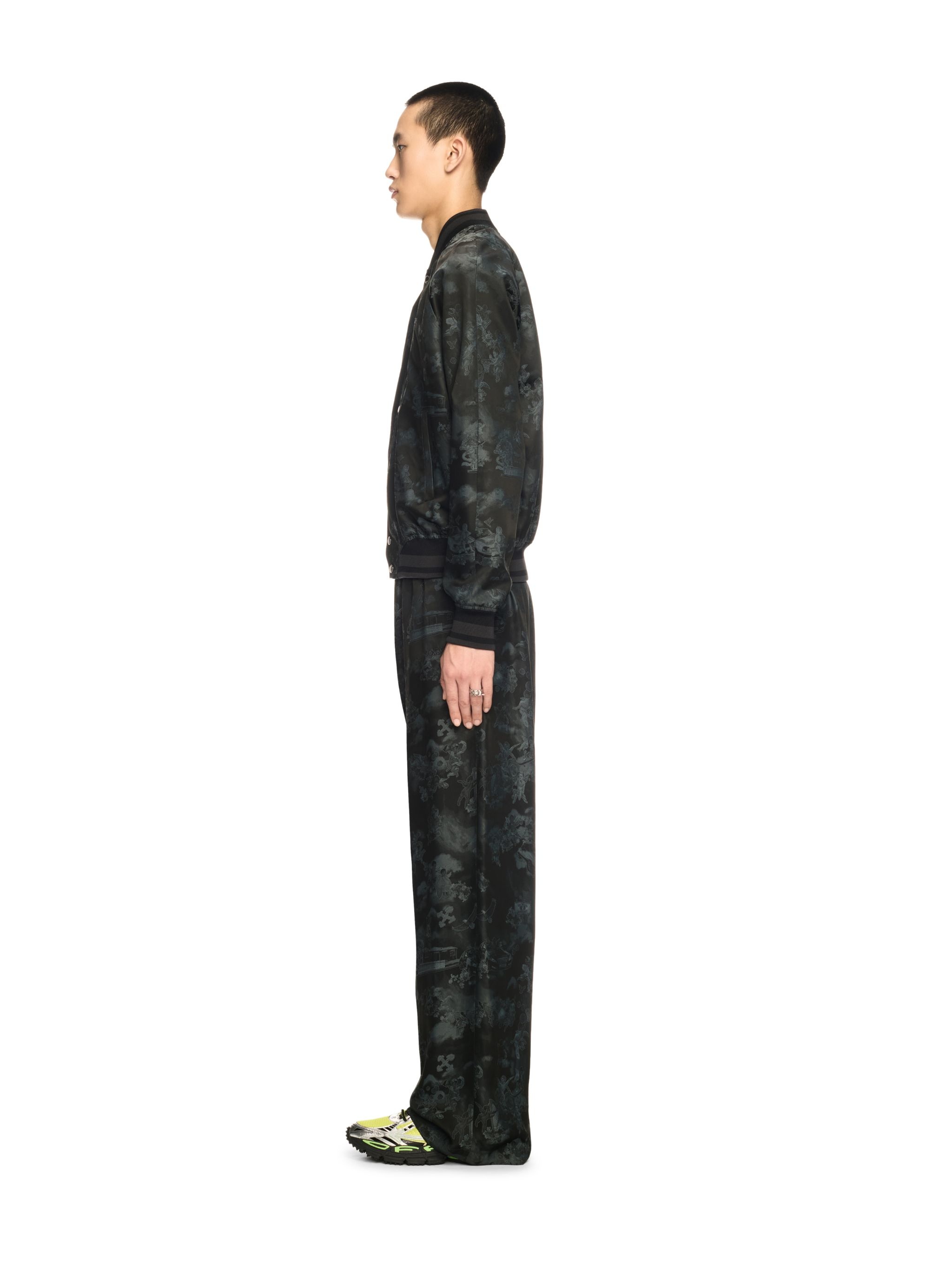 Black Jacquard Fresco Souvenir Pants - 3