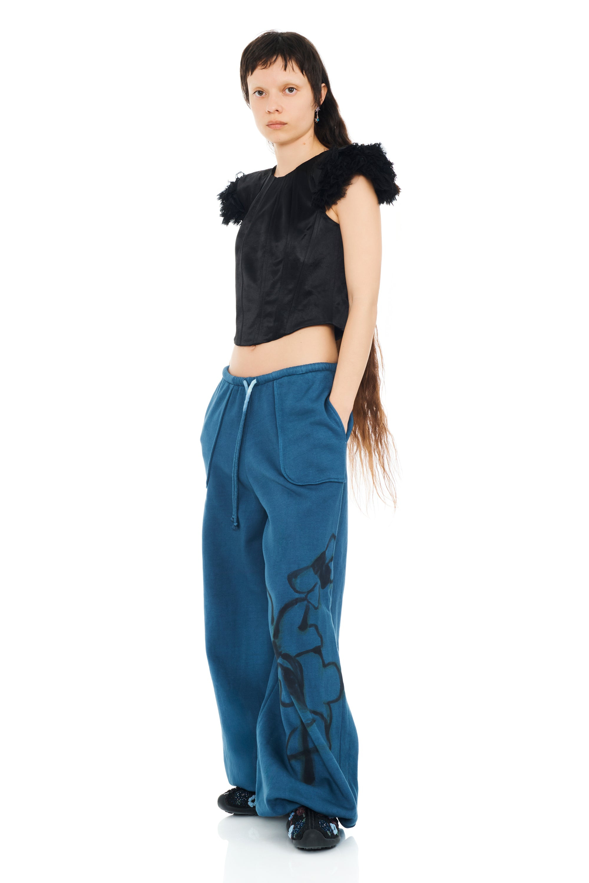 NAVY BUG BALLOON SWEATPANT - 2