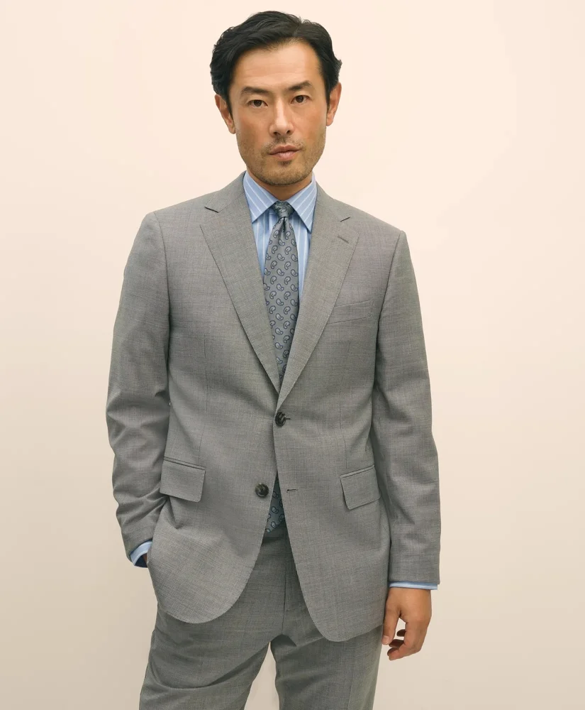 Slim Fit Wool Mini Houndstooth 1818 Suit - 1