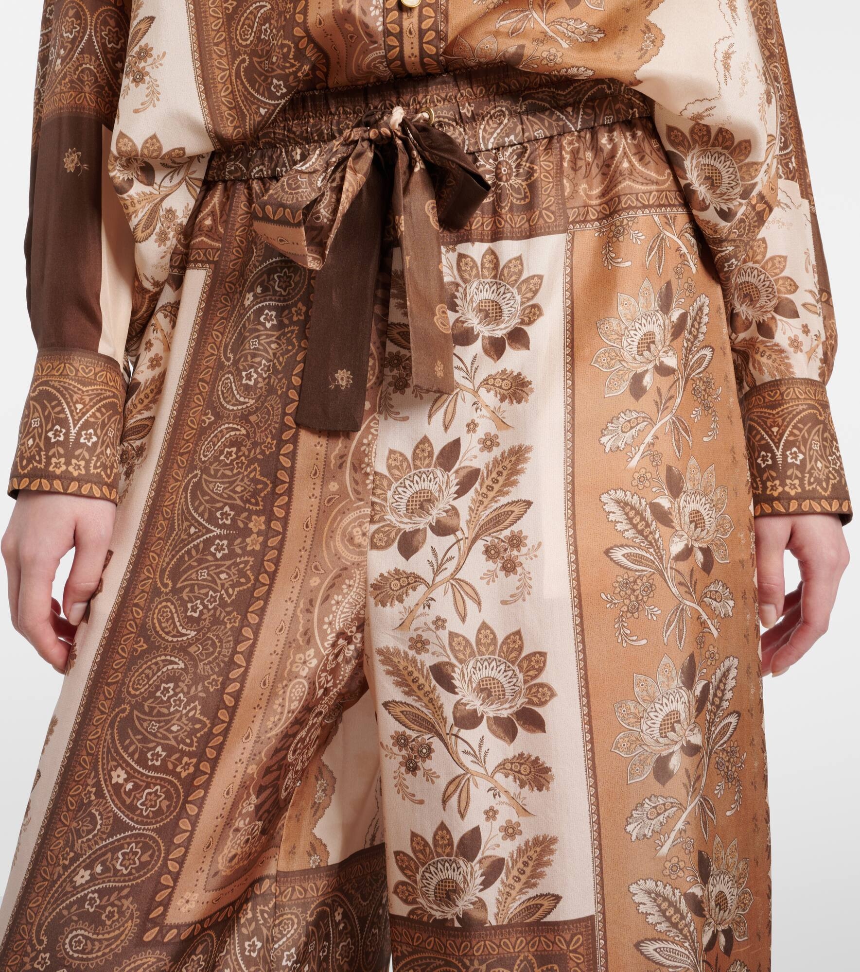 Lucky printed silk straight pants - 4